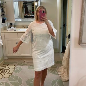 White lacey J Crew dress